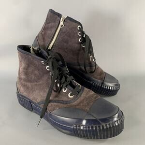 JULIEN DAVID Size 11 Black Suede High Top Sneakers